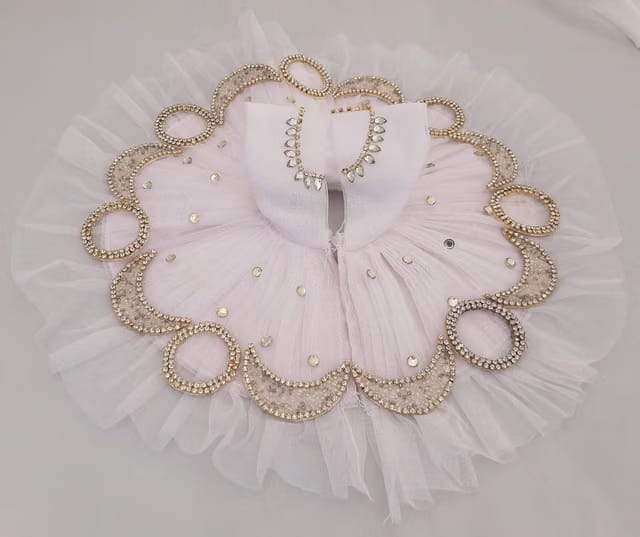 Soft Fabric Net Kanha Ji Poshak with Design & Stone Work |