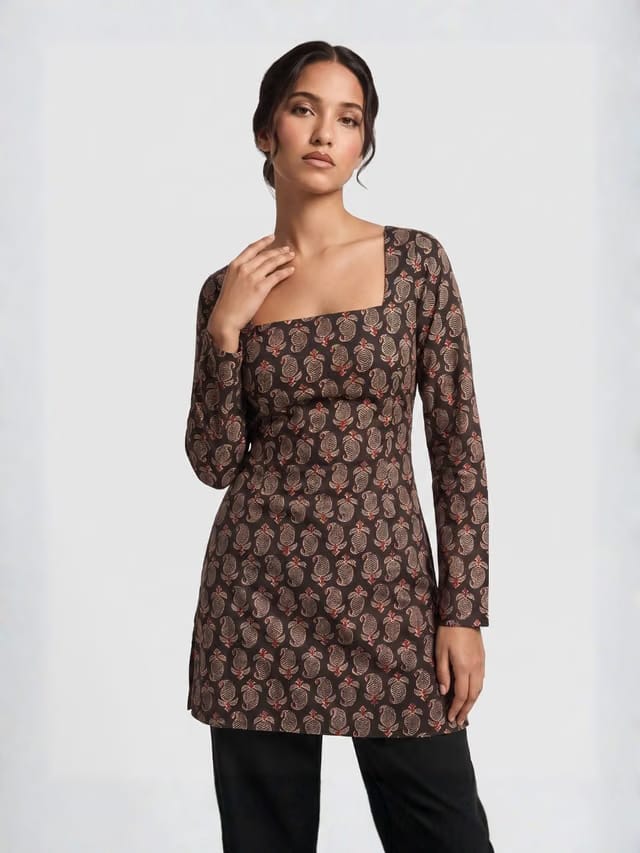 Juhi Black Full Sleeve Kurti