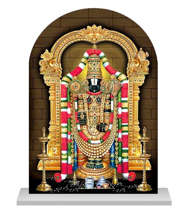 Acrylic Tirupati Balaji Idol For Car Dashboard Murti Idol For Home Bhagwan Temple Pooja Office Study Table Decorative