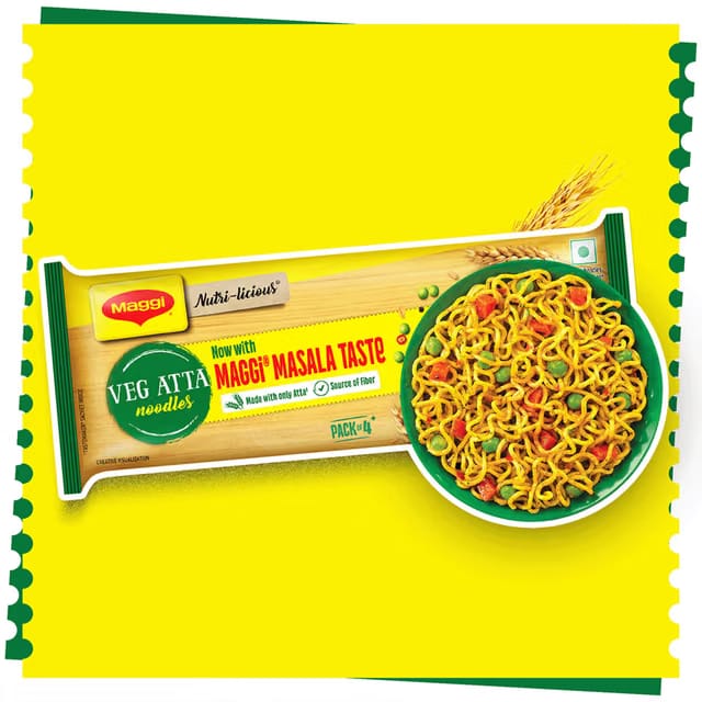 Maggi Nutri-Licious Masala Veg Atta Noodles, Instant Noodles