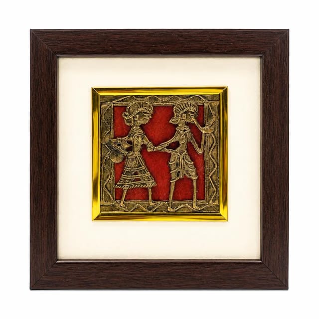 CraftCoup Traditional Dhokra Tribal Couple Table Top