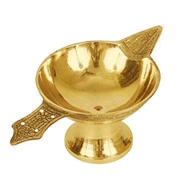 Navratri Puja Brass Arti Diya for Puja Ghee Akhand Jyot Diya for Pooja |