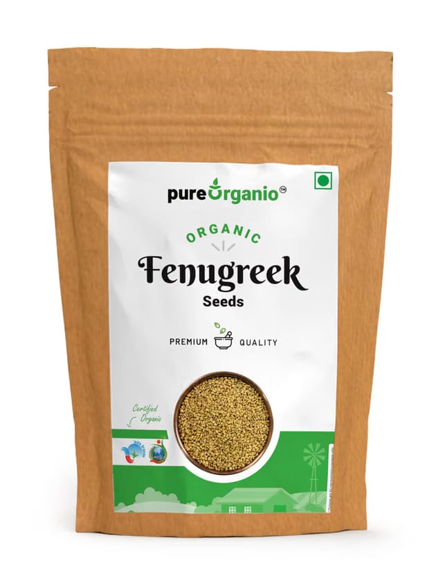 Pure Organio Organic Fenugreek Seeds - Organic Methi Dana
