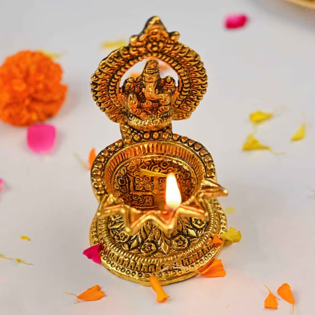Ganesha Brass Diya