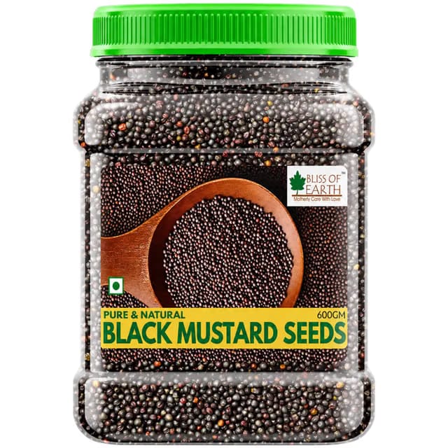 Bliss of Earth, Black Mustard Seeds 600GM For Cooking, (Kali Sarson)