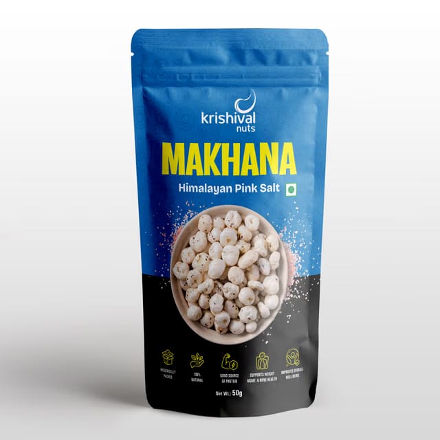 Krishival Nuts Himalayan Pink Salt Roasted Makhana