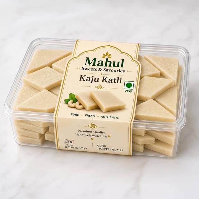 Mahul Sweets & Savouries Kaju Katli Without Silver Coated(Cashew Sweet)