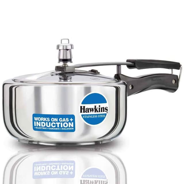 3 Litre Pressure Cooker Stainless Steel Inner Lid Design Pan Induction Cooker - Silver