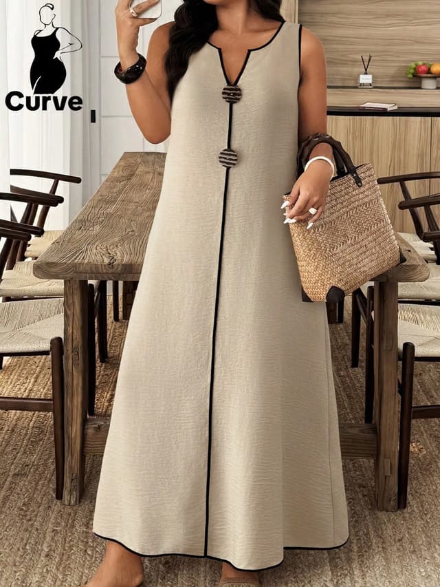 Women's Plus Size Button Tank Dress