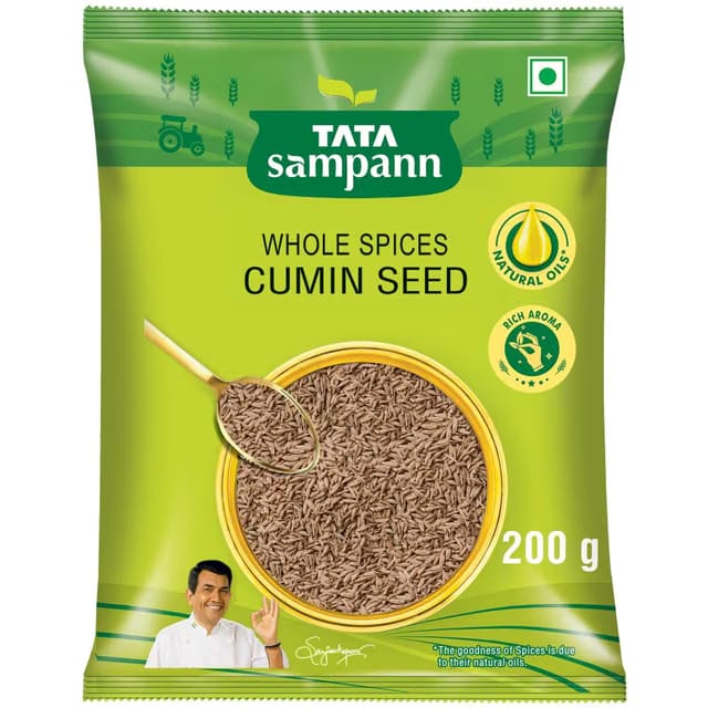 Tata Sampann Cumin Seed (Jeera), Whole Spices, Natural Oils*, Rich Aroma
