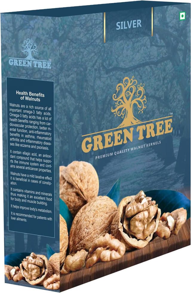Green Tree SILVER PREMIUM WALNUT KERNELS (Akhrot) Pack of 1 Walnuts