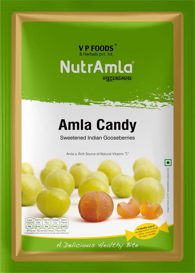 Nutramla Whole Fruit Amla Candy Sweet & Sower, Soft & Juicy, Delicious Lively Taste 900Gram Bag - Fresh