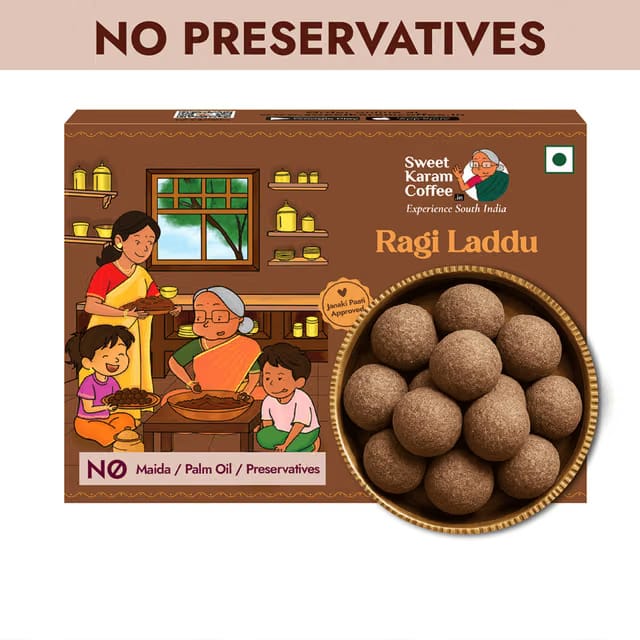 Ragi Laddu by Sweet Karam Coffee - No White Sugar No Preservatives Mithai Sweets