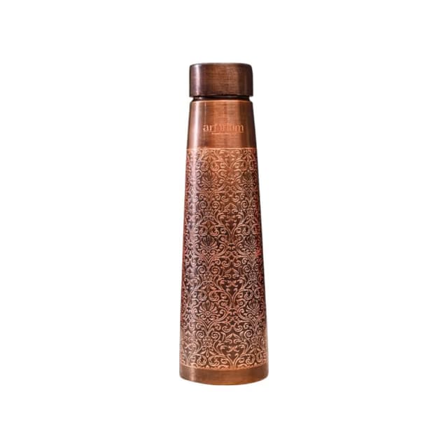 Antique Floral Design Copper Bottle