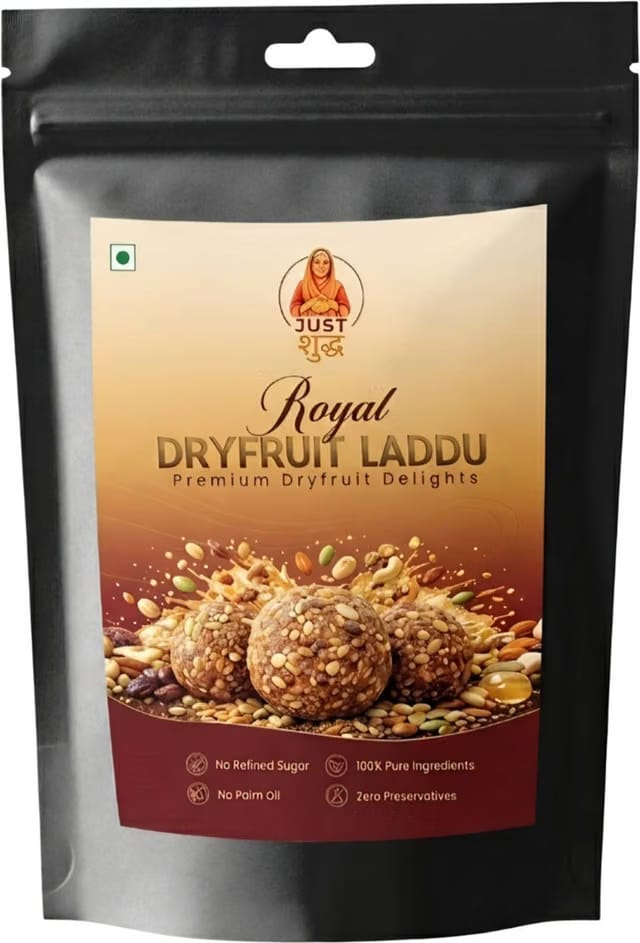 JUST SUDH Dry Fruit Laddu Protein Rich Energy Bites Healthy Snack Jaggery Sweet