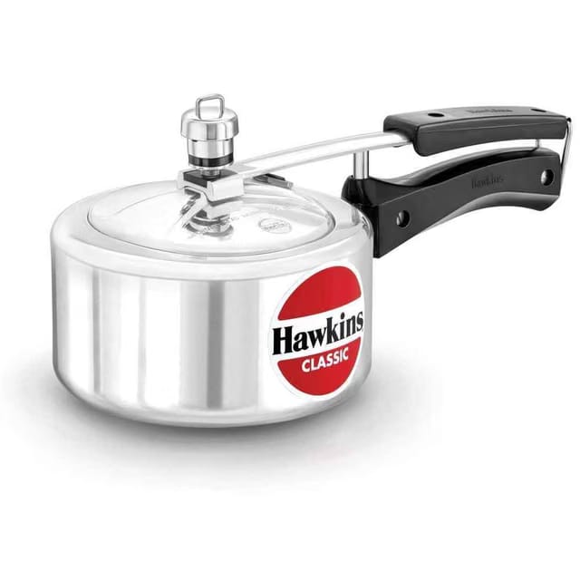 1.5 Litre Classic Pressure Cooker Best Inner Lid Cooker Small Cooker - Silver