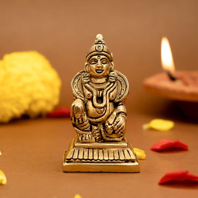 100% Pure Brass Kuber Murti (7 cm)
