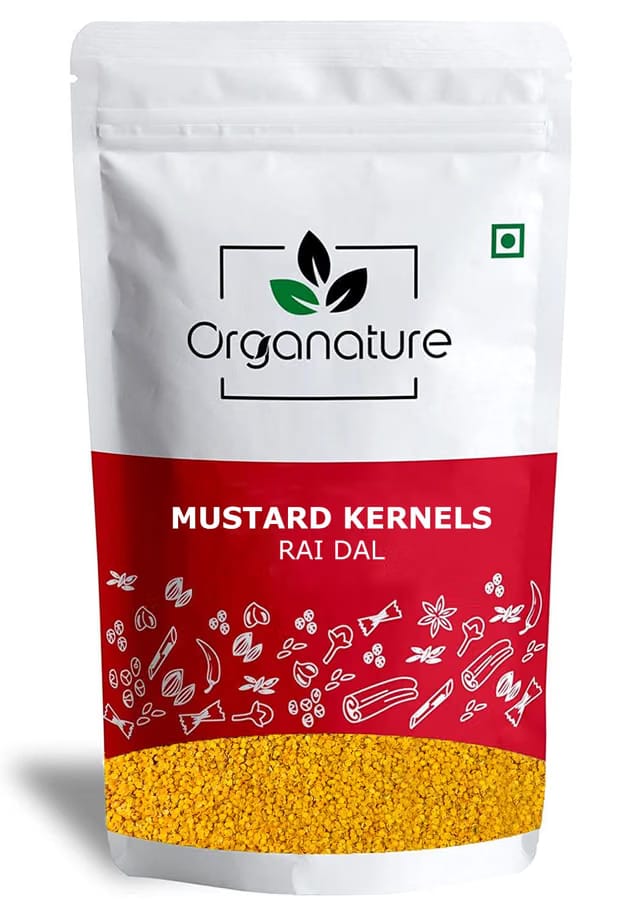 Organature Natural split Kernels of Mustard Split Yellow Mustard Seed Raidal For Pickle Pack of
