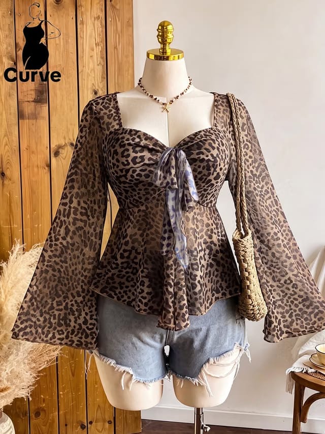 Women's Plus Size Tie Up Top