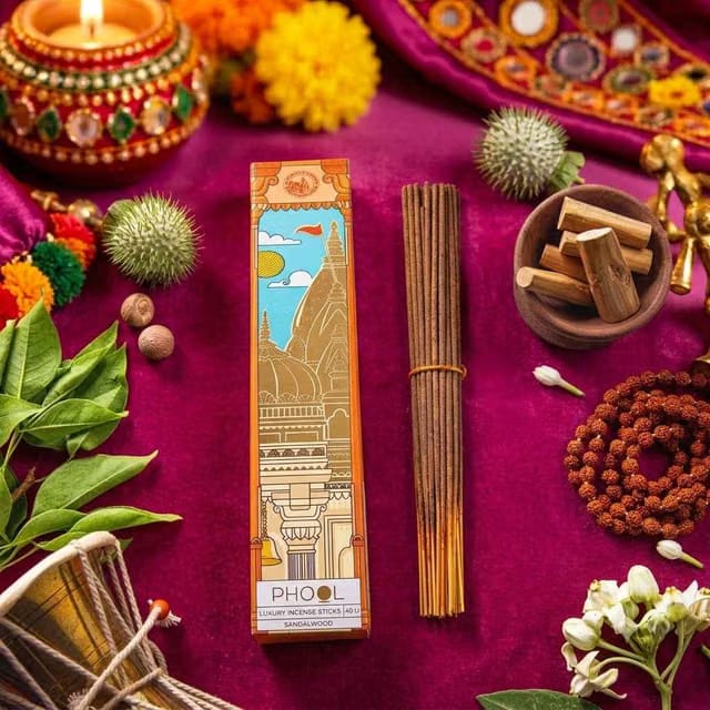 Kashi Vishwanath Sandalwood Agarbatti - Made From Temple Flowers