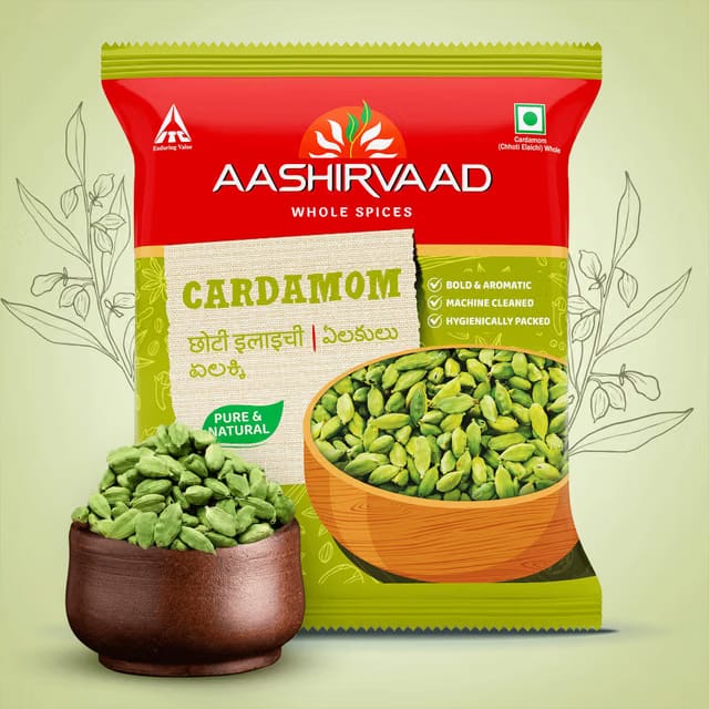 Aashirvaad Cardamom, Elaichi, 100% Pure