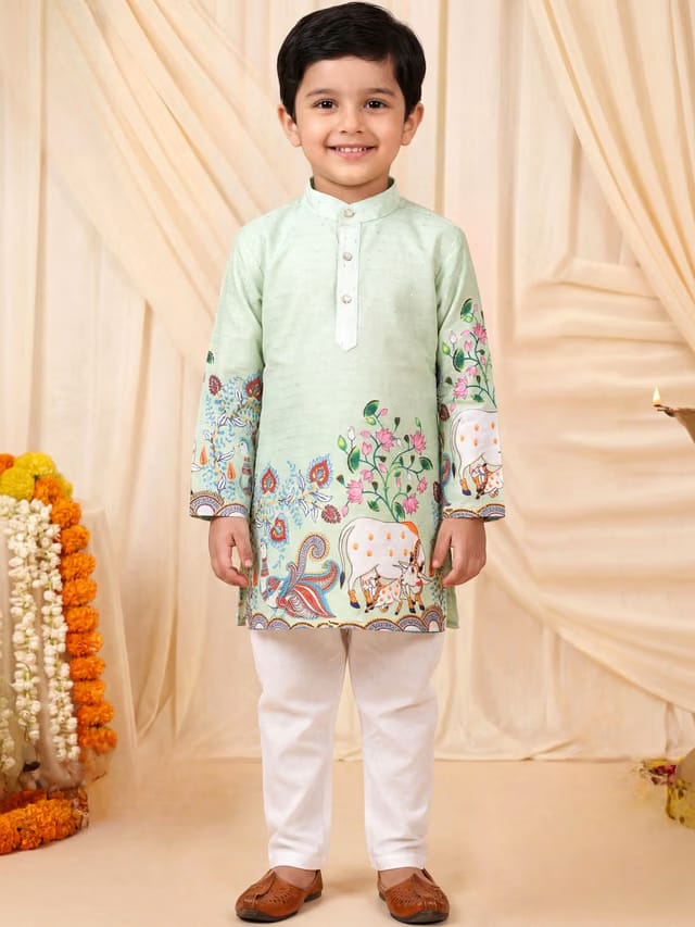 BT DEZINES Boys Ethnic Motifs Printed Regular Kurta with Pyjamas