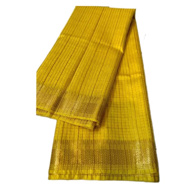 Women's Bhagalpuri Handwoven Mini Checks Semi Tussar Soft Silk Saree With Designer Zari Border Weaving