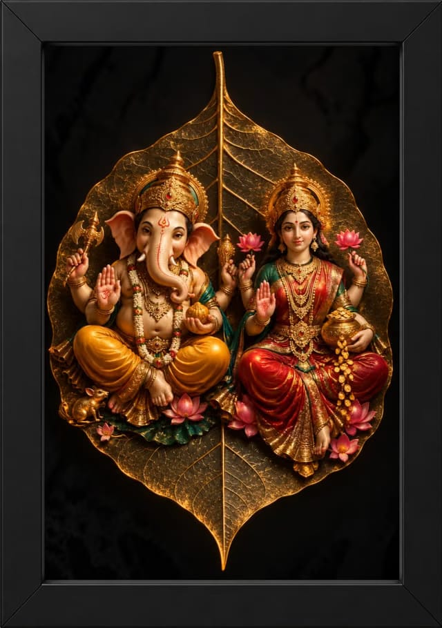 Lakshmi Ganesh Photo Frame for Puja