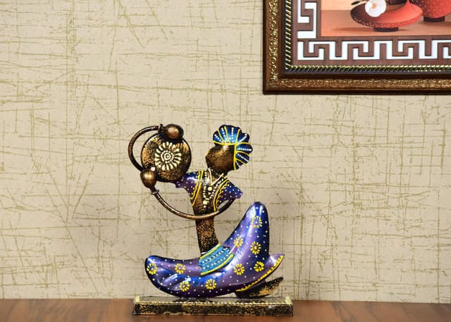 Iron Handmade Tribal Rajasthani Musicians Decorative Showpieces for Home Décor Human Figurine (Set of1) Multicolor
