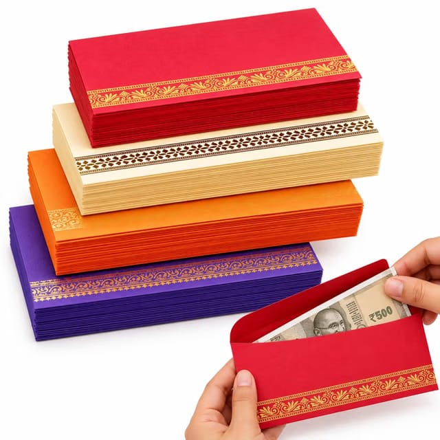 Plain Colored Shagun Envelopes – Premium Money Gift Envelopes for Weddings, Festivals & Special Occasions