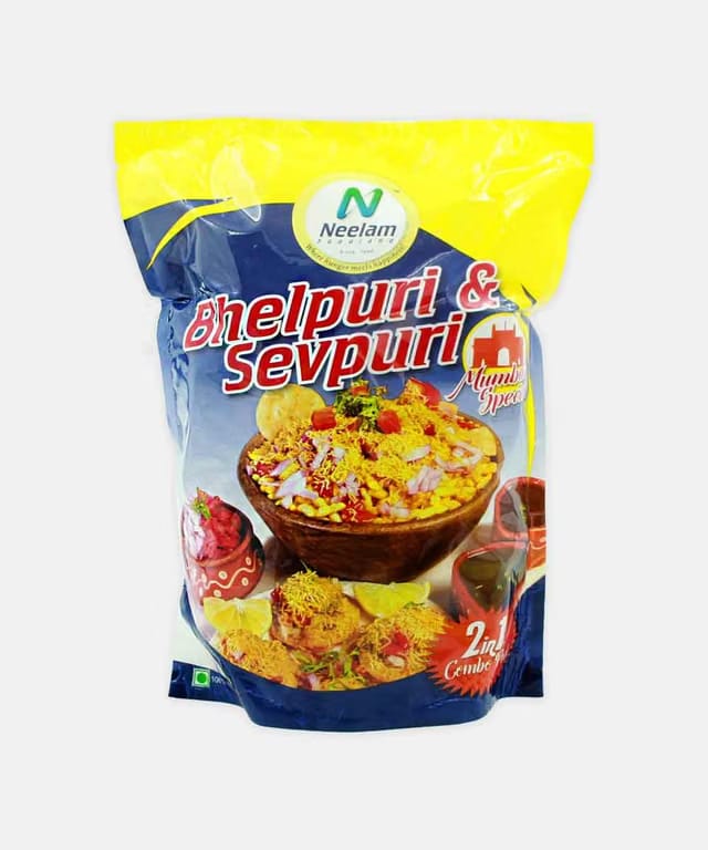 Neelam Foodland Ready to Eat Mix Bhel, Bhel Puri & Sev Puri, Ready Mix, Street Style Snacks at Home