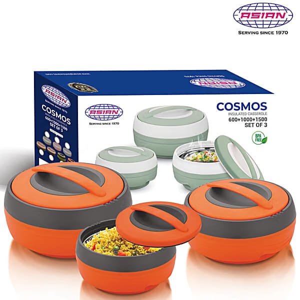 Roti/Chapati Casserole - Insulated Plastic, Cosmos, Orange