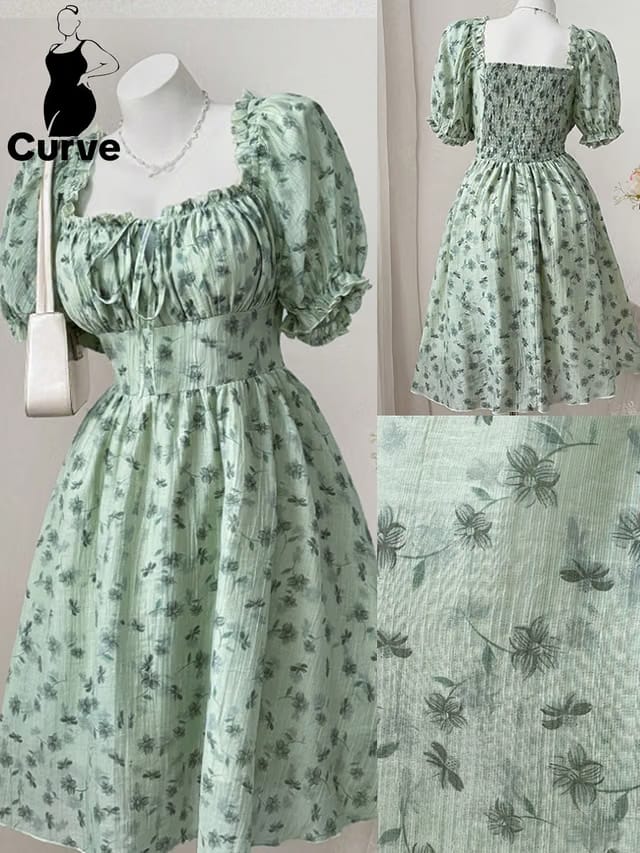 Women's Plus Size Tie Up A-Line Dress