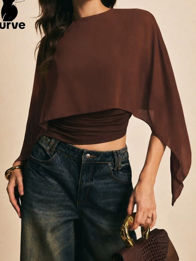 Women's Plus Size Sheer Top