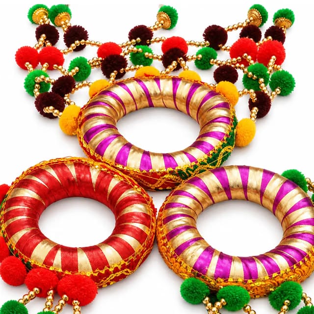 UrbanShilp Beautiful Decorated Kalash Stand Indoni Rajasthani Handmade Indhoni Kalash Stand for Wedding/Kodala/Indhi Kua