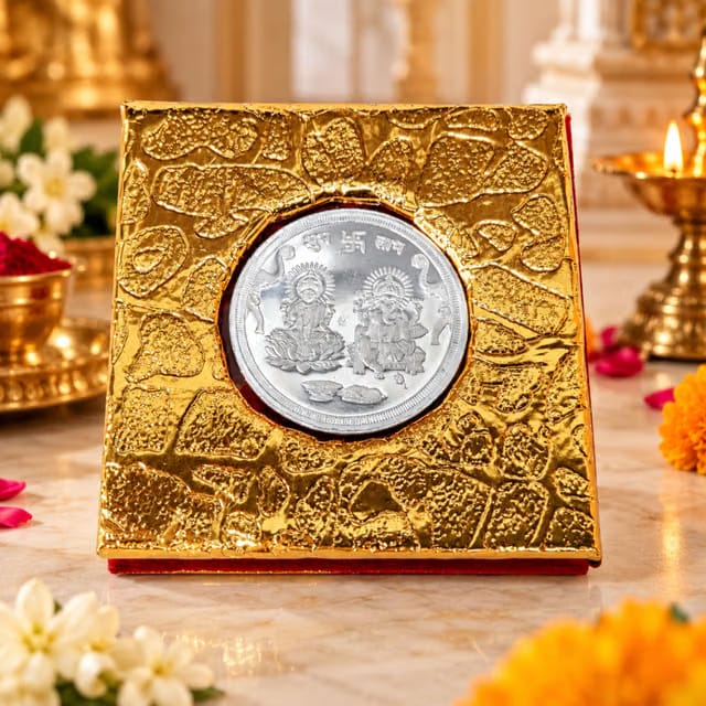 Diwali Laxmi Ganesh German Silver Coin Set