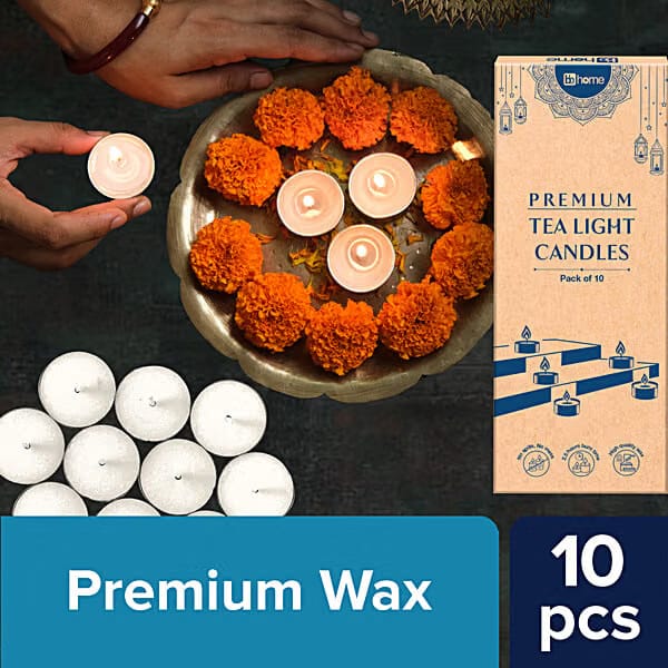 Tealight Candles - White, Upto 2.5 Hour Burning Time