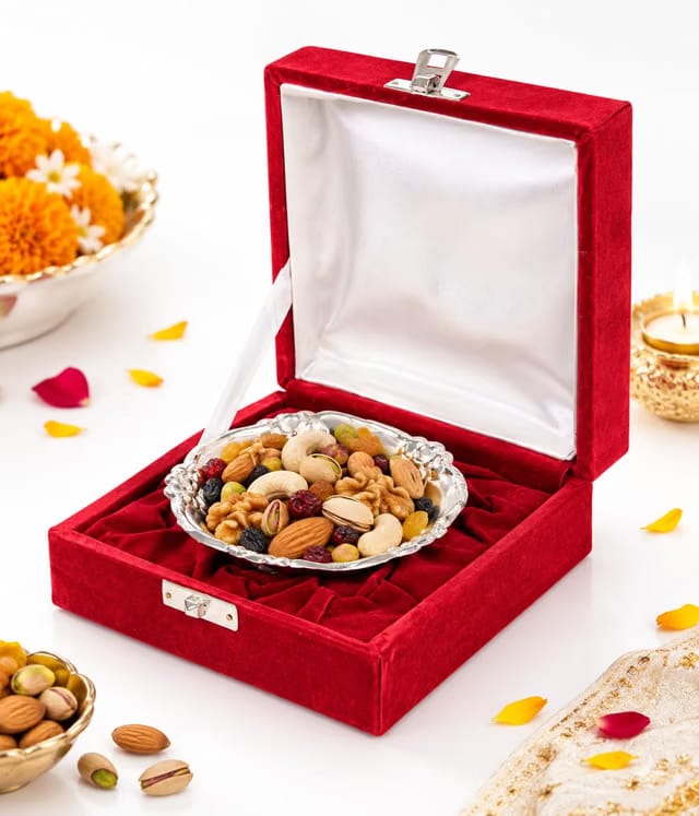 German Silver Bowl in Velvet Gift Box for Diwali Gift,Silver Gift Items,Corporate Gift,Family and Friends,Employees