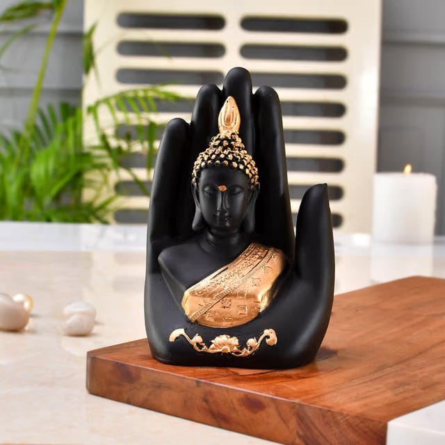 Collectible India Palm Buddha Idol Showpiece, Diwali Gift for Family Friends, Diwali Decoration Items
