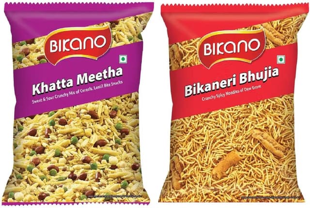 Bikano Bikaneri Bhujia 200G & Khatta Meetha 200g Bhujia Sev