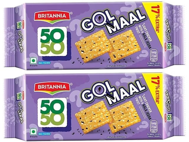 Truecart Britannia 50-50 Golmaal Light Crackers with Kaala Jeera Biscuits