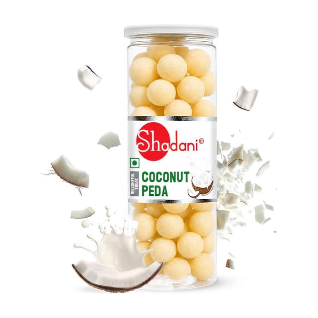Shadani Coconut Peda Sweet Coconut Balls Delight Treat Jar Coconut Candy