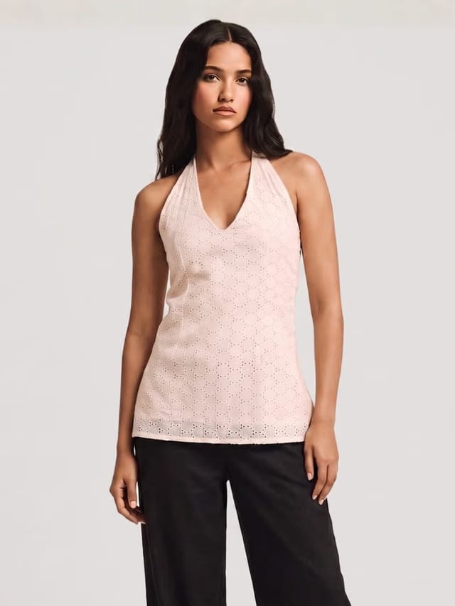 Hans Halterneck Corset Kurti – Beige