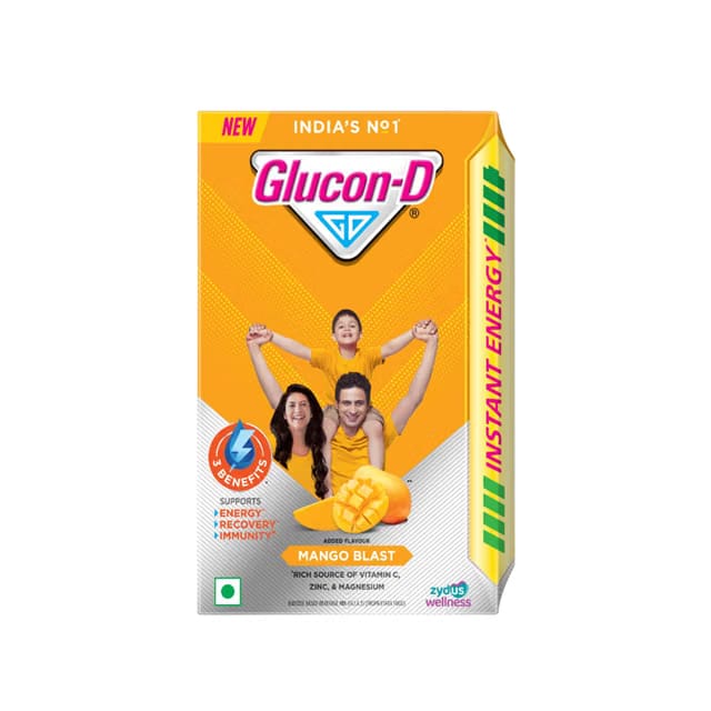 Glucon-D Mango Blast with 3 Benefits of Energy, Recovery, and Immunity