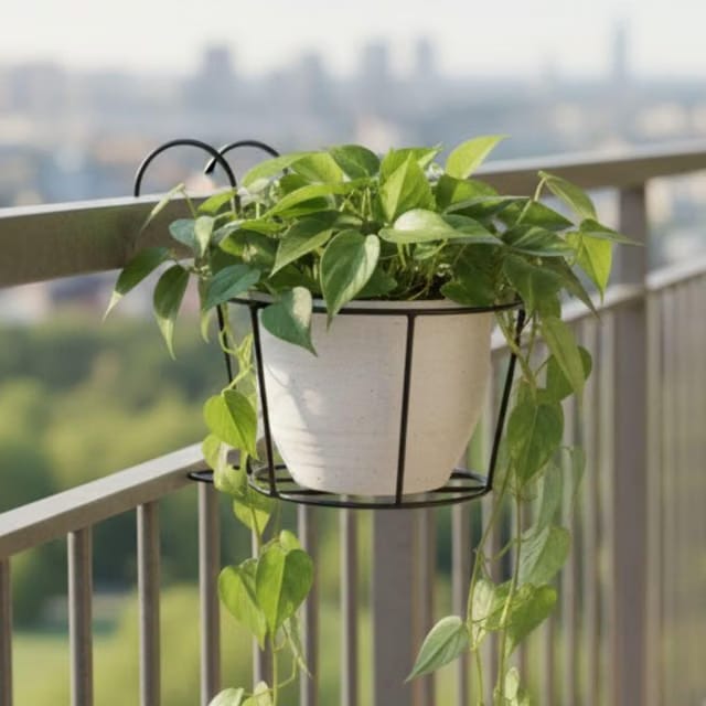 Metal Hanging Planter Pot (ONLY Planter) Black