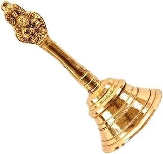 Tia Crafts Garuda Sheshanag Brass Pooja Ghanti for Mandir, Traditional Hindu Pooja Bell with Clear Sound for Aarti