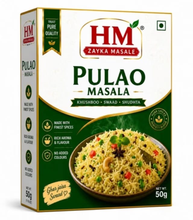 HM Zayka Masale Pulao Masala, Premium Blend of Indian Spices, Rich Aroma, No Added Colours, for Veg Pulao & Rice Dishes