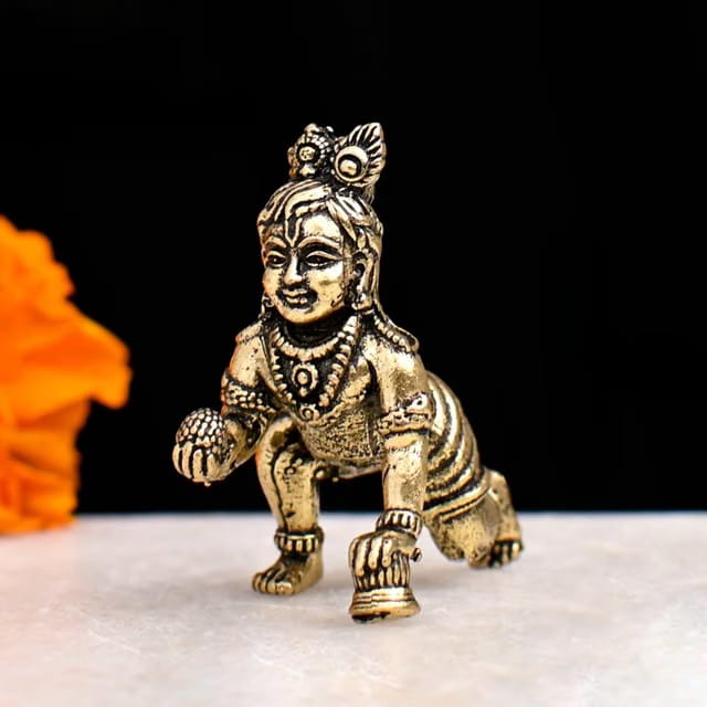 Brass Laddu Gopal Lord Krishna Statue