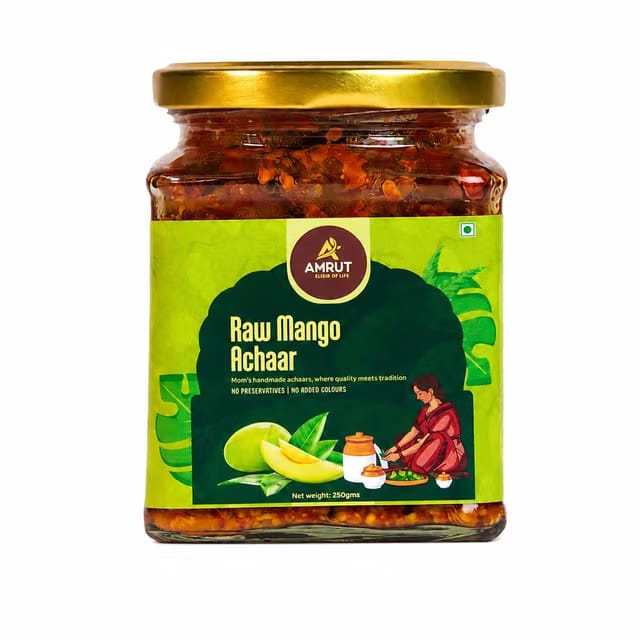 AMRUT – Elixir of Life Homemade Raw Mango Pickle Traditional Indian Aam Ka Achaar