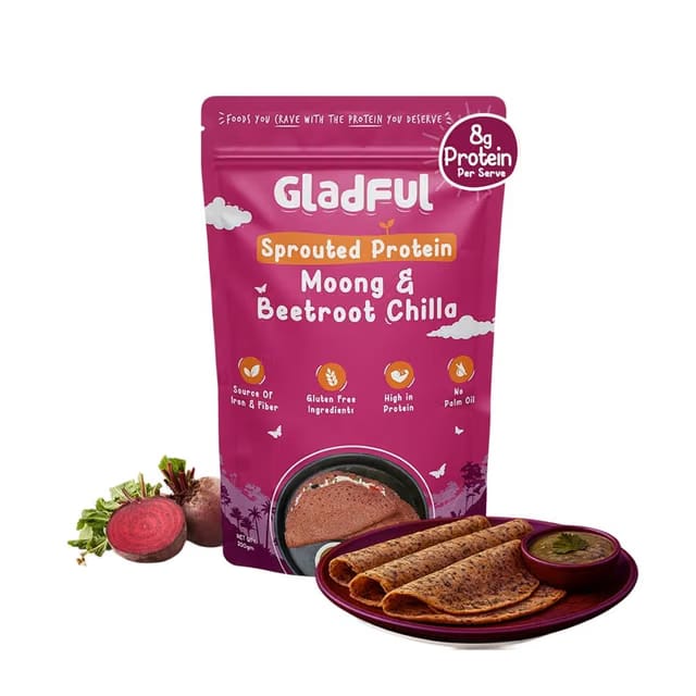 Gladful Moong Beetroot Chilla Mix